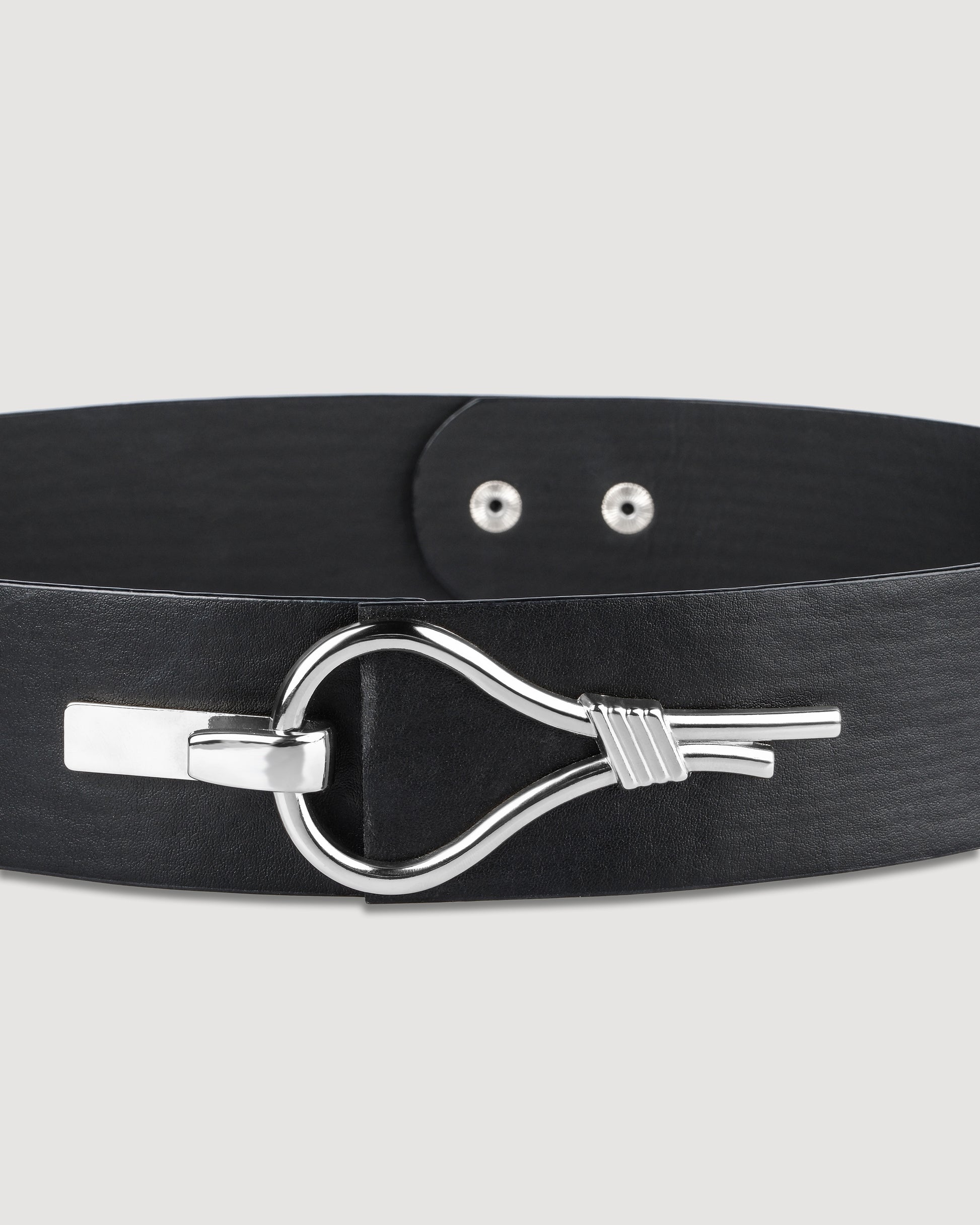 Black Silver belt with Hook Buckle