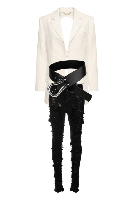 Ashley vegan leather waist belt with gold hardware