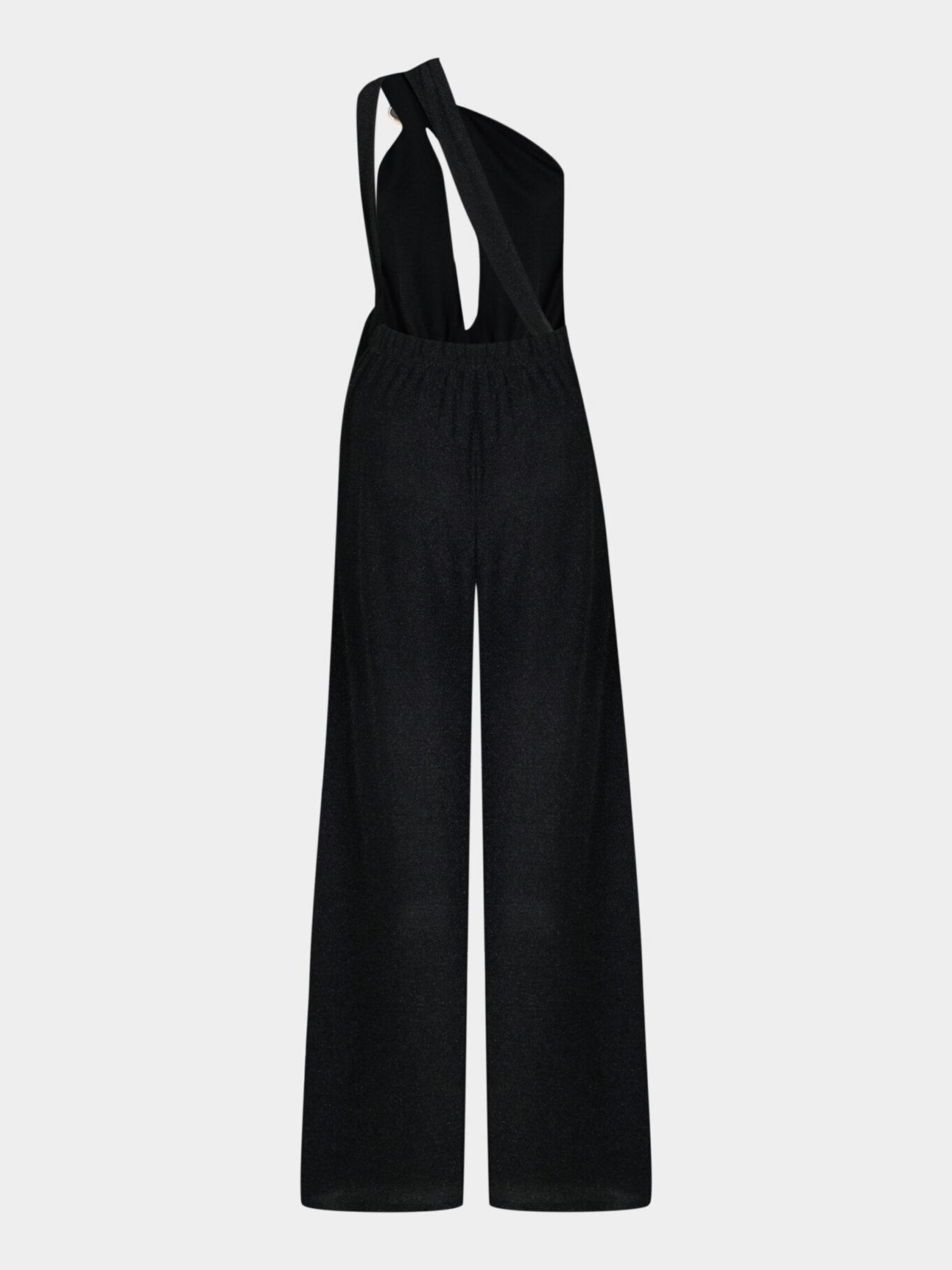 NEY YORK ADJUSTABLE GLITTER BELT DETAILED BLACK JUMPSUIT - Image 4