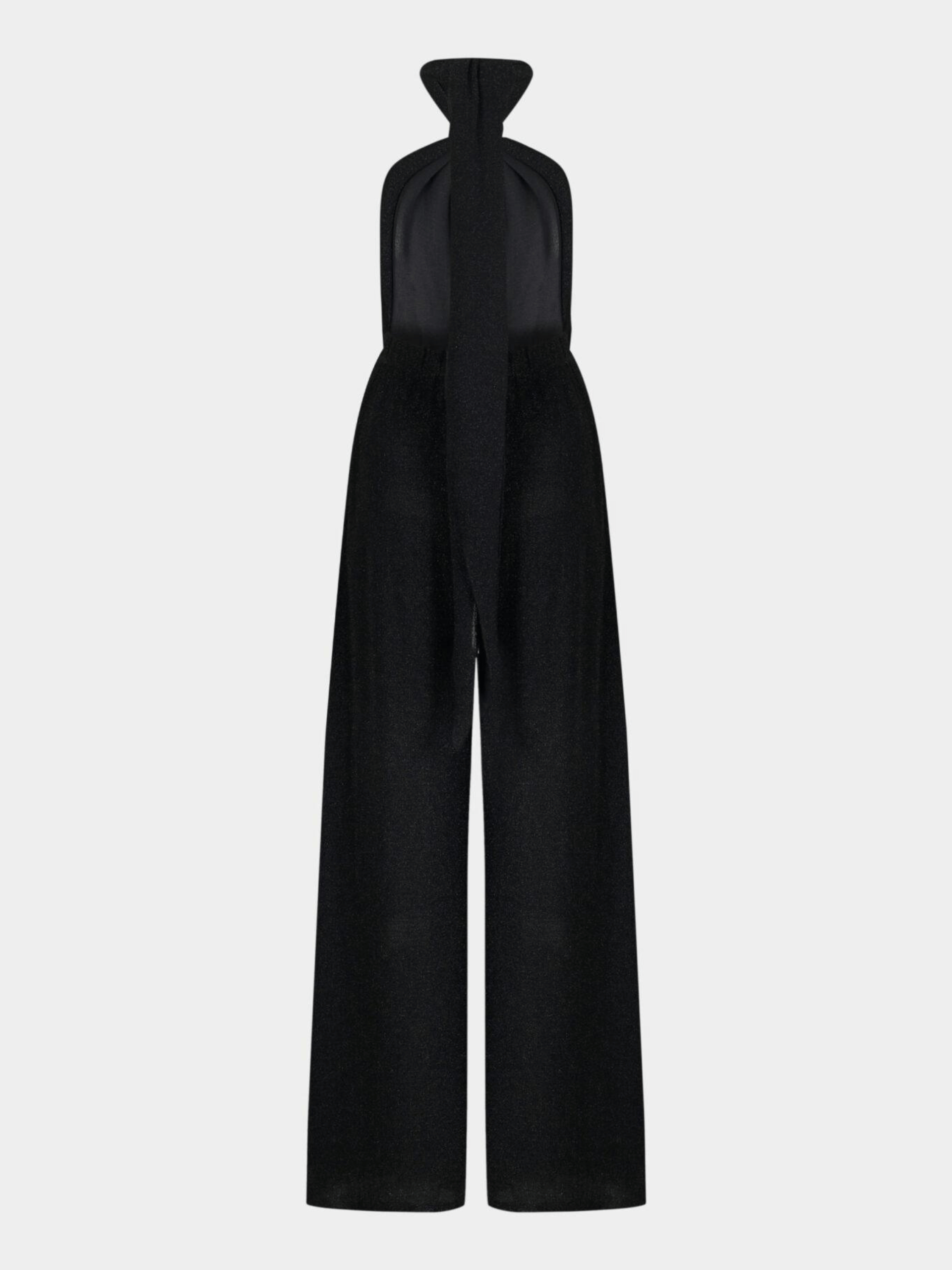 NEY YORK ADJUSTABLE GLITTER BELT DETAILED BLACK JUMPSUIT - Image 5