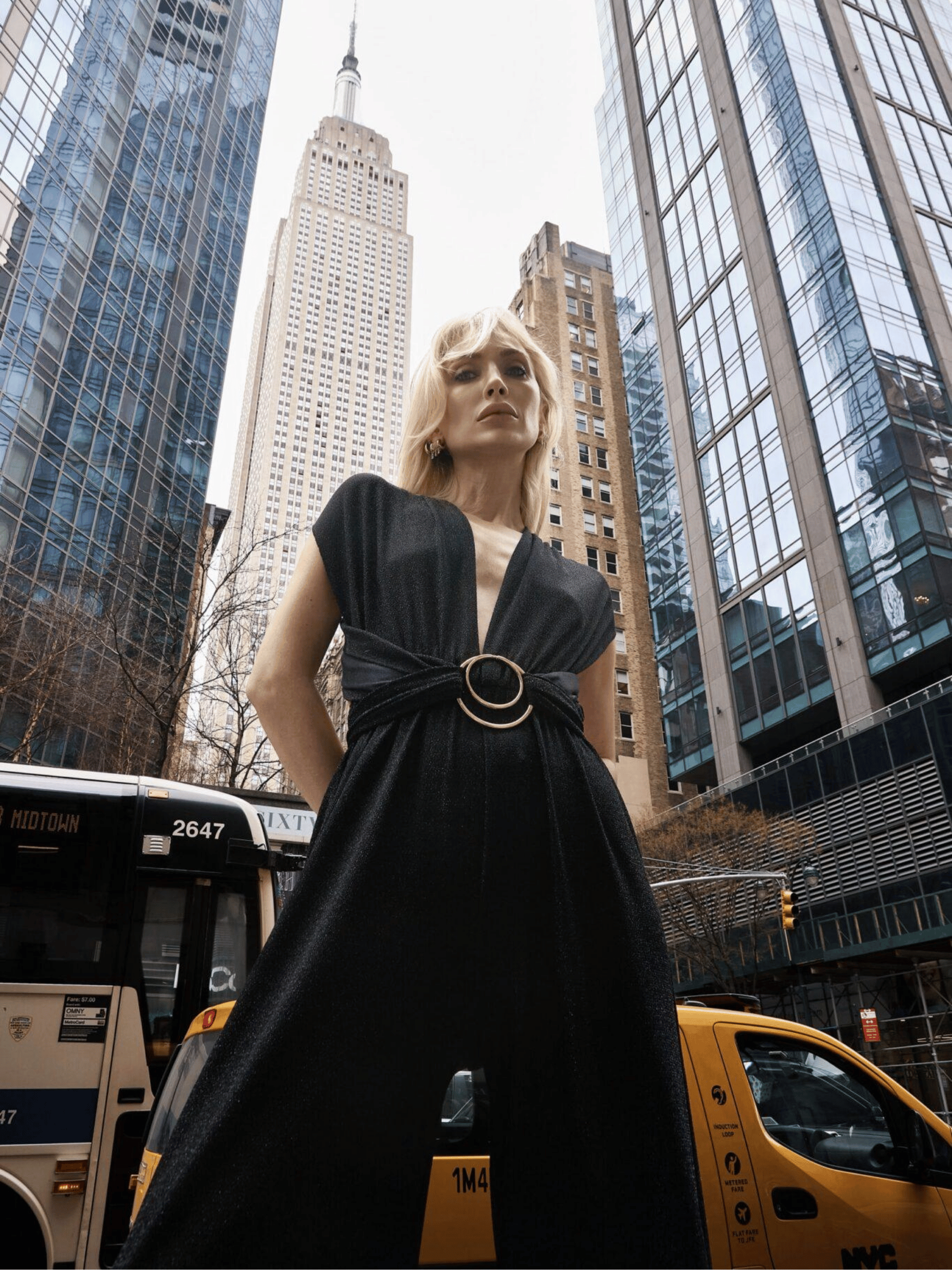 NEY YORK ADJUSTABLE GLITTER BELT DETAILED BLACK JUMPSUIT - Image 7